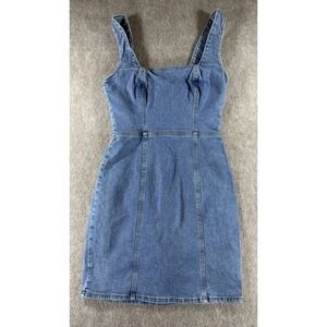 BDG Urban Outfitters Denim Mini Dress Women's Small Cutout Back Zip‎ Y2K retro